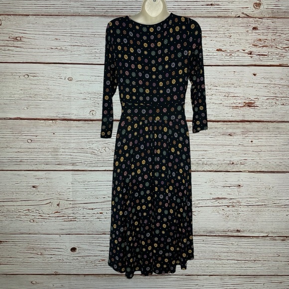Anthropologie Maeve Archival Long Sleeve Midi Dress Sz M - Picture 7 of 14